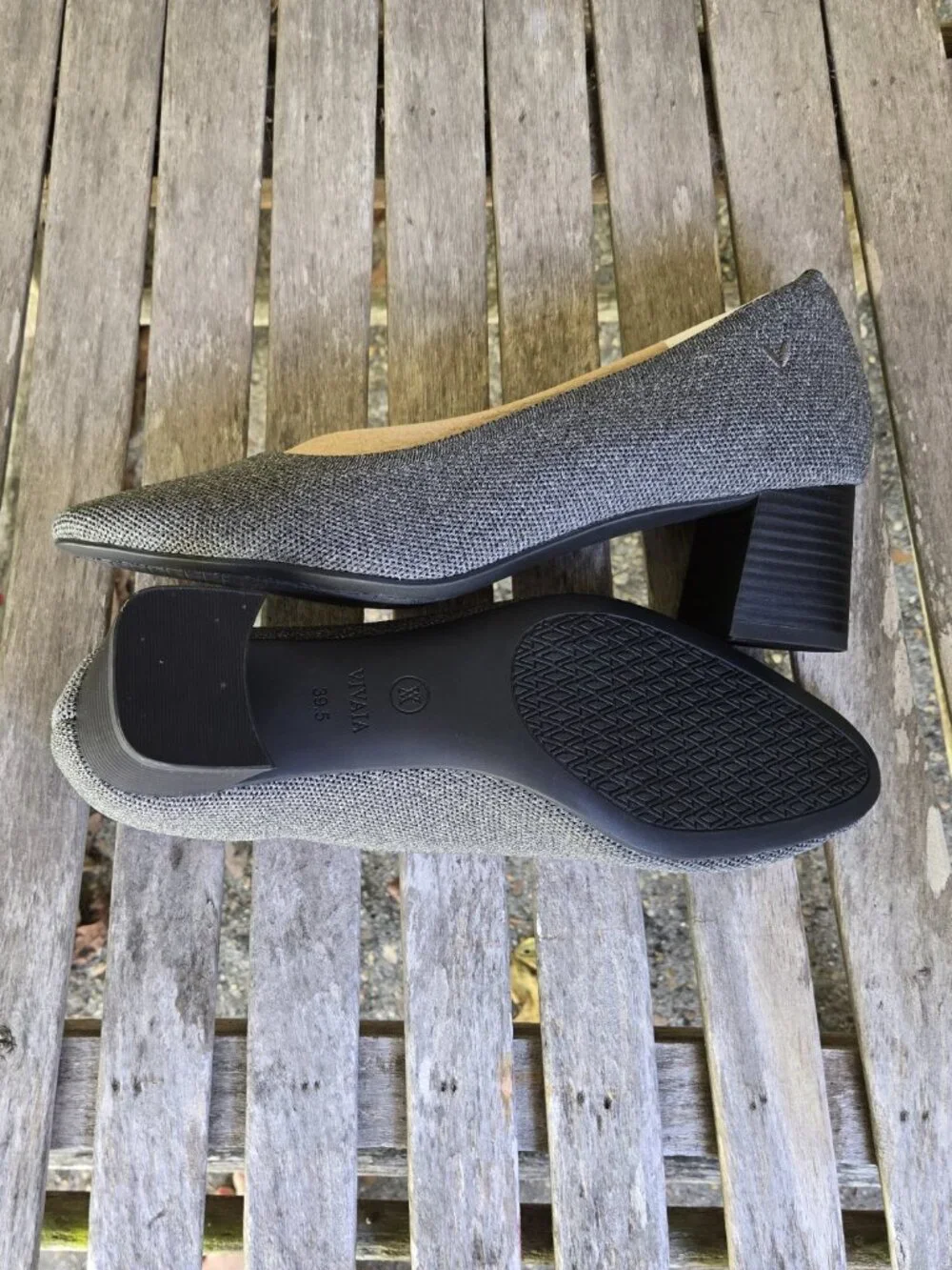 New VIVAIA Tamia Pro Gray Chunky Heel Pumps Shoes 39.5